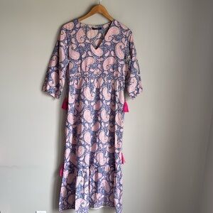 LA Plage Emily Maxi Dress in Jacaranda Paisley Print Small